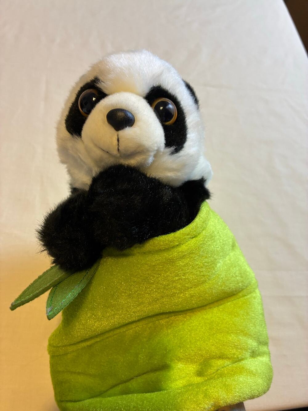Aurora Potted Panda Plush Stuffed Animal Green Flower Pot Cute Collectible 8"